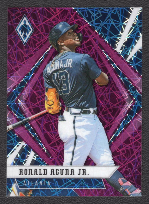 2021 Panini Chronicles #8 Ronald Acuna Jr. Phoenix Purple Velocity Prizm