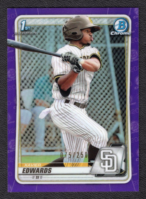 2020 Bowman Chrome #BCP-10 Xavier Edwards 1st Purple Refractor 075/250