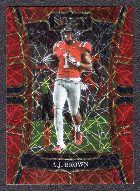 2023 Panini Select Draft Picks #57 A.J. Brown Red Lazer Prizm