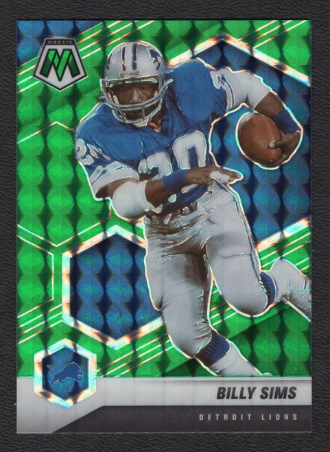 2021 Panini Mosaic #76 Billy Sims Green Prizm