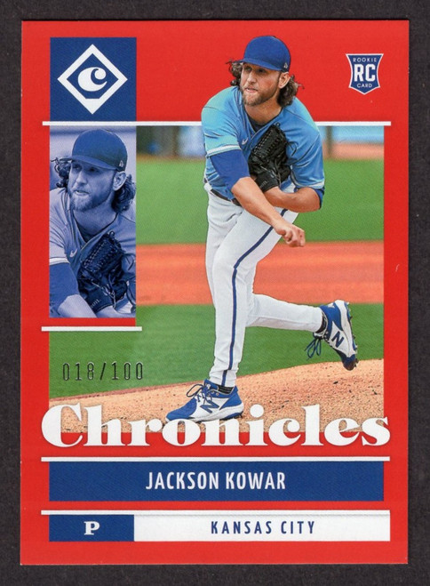 2022 Panini Chronicles #24 Jackson Kowar Red Parallel Rookie/RC 018/100