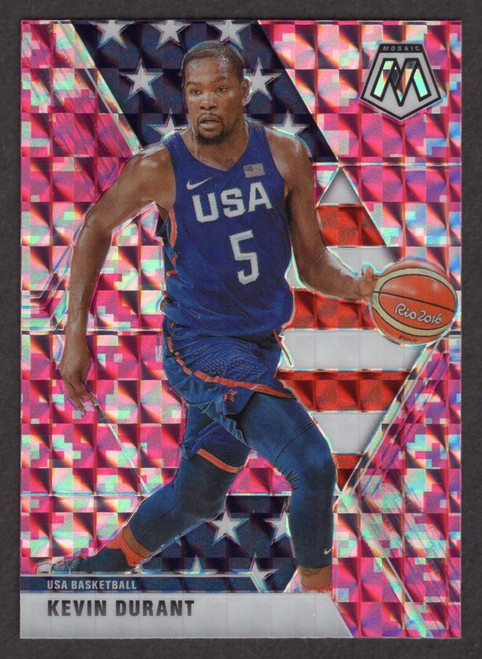 2019/20 Panini Mosaic #251 Kevin Durant USA Pink Camo Prizm