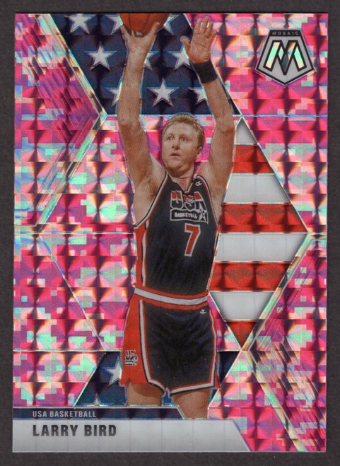 2019/20 Panini Mosaic #254 Larry Bird USA Pink Camo Prizm