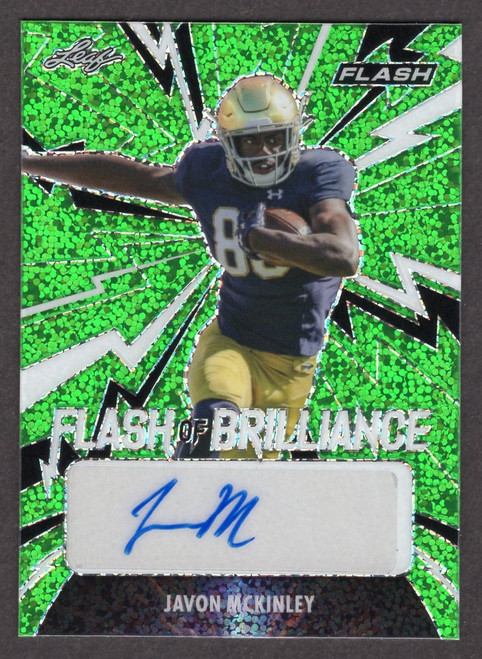 2021 Leaf Flash #FB-JMK Javon McKinley Flash Of Brilliance Rookie Autograph 10/25