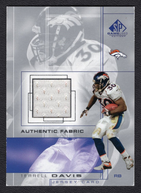 2001 Upper Deck SP Game Used #TD Terrell Davis Authentic Fabric Jersey Relic