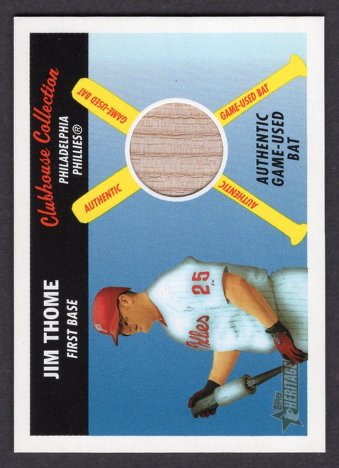 2004 Topps Heritage #CCR-JT Jim Thome Clubhouse Collection Game Used Bat Relic