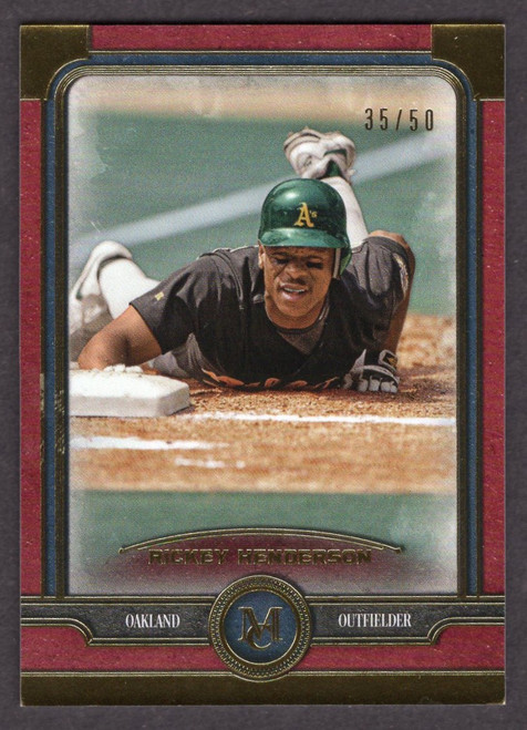 2019 Topps Museum Collection #70 Rickey Henderson Ruby Parallel 35/50