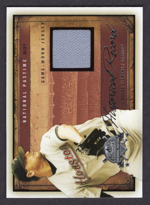 2005 Fleer America's National Pastime #HR-RC Roger Clemens Historical Record Game Used Jersey Relic