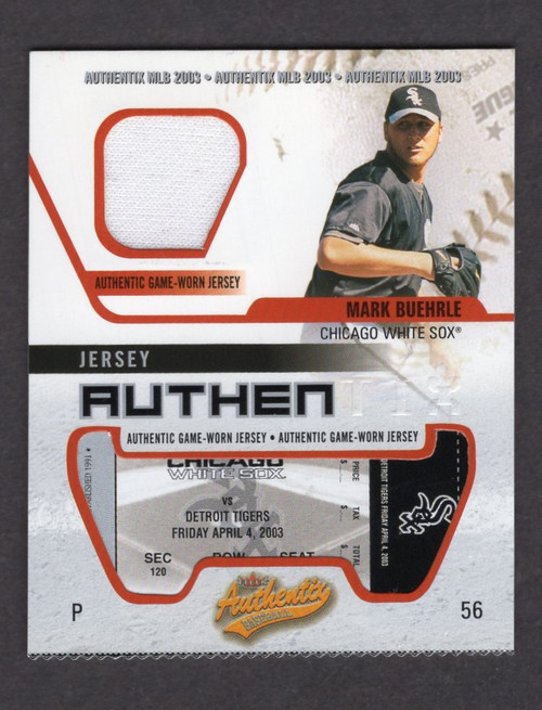 2003 Fleer Authentix #JA-MB Mark Buehrle Game Used Jersey Relic