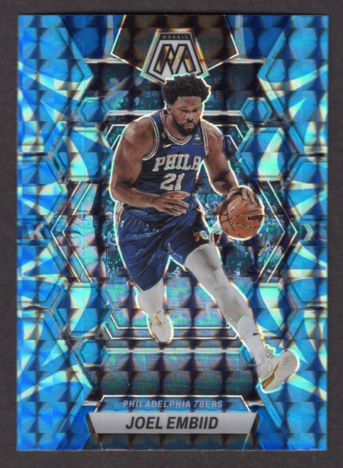 2022/23 Panini Select #141 Joel Embiid Blue Reactive Prizm 