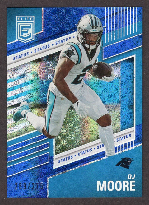 2022 Panini Donruss Elite #84 DJ Moore Status Blue Sparkle Parallel 269/275