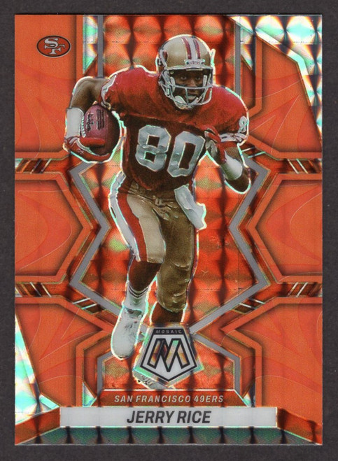 2022 Panini Mosaic #181 Jerry Rice Orange Reactive Prizm