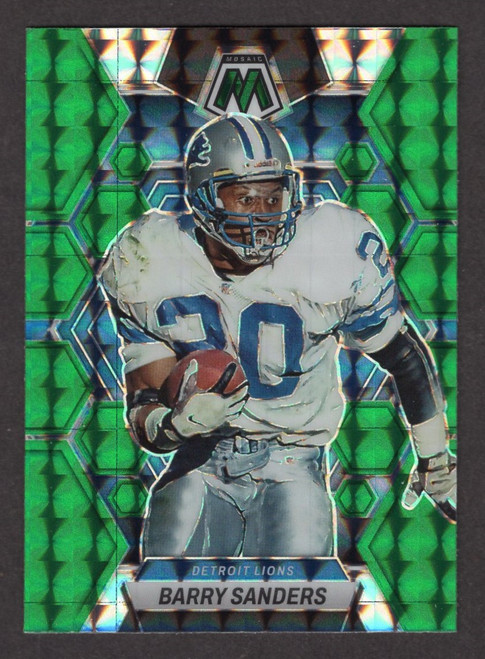 2023 Panini Mosaic #190 Barry Sanders Green Prizm