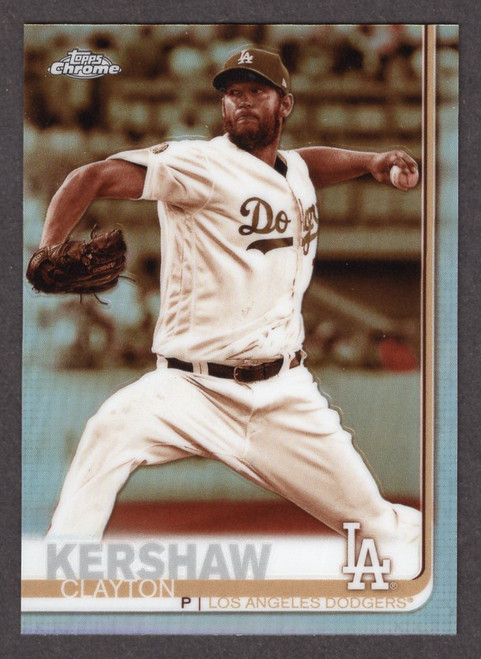 2019 Topps Chrome #112 Clayton Kershaw Sepia Refractor 