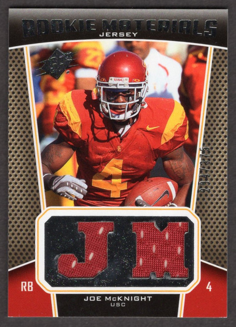 2010 Upper Deck SPX #RM-JM Joe McKnight Rookie Materials Dual Jersey Relic 294/375