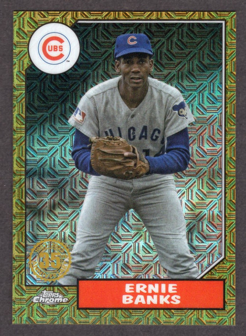 2022 Topps Series 2 #T87C2-15 Ernie Banks Silver Pack Chrome Gold Refractor 22/50