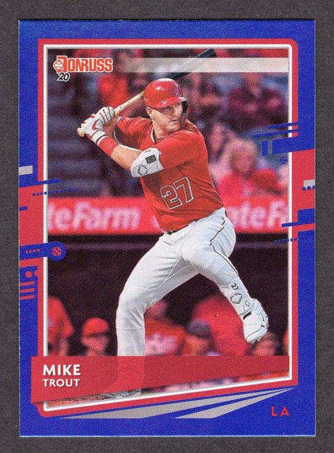 2020 Panini Donruss #129 Mike Trout Holo Blue Variation