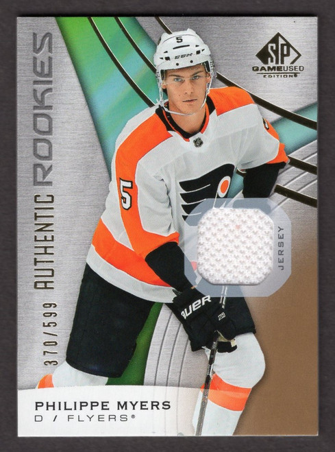 2019/20 Upper Deck SP Game Used #119 Philippe Myers Authentic Rookies Jersey Relic 370/599