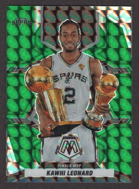 2021/22 Panini Mosaic #300 Kawhi Leonard Finals MVP Green Prizm 