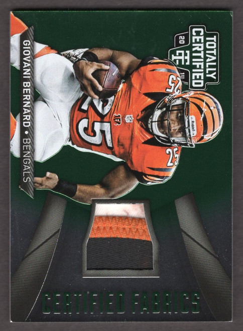 2014 Panini Certified #CF-GB Giovani Bernard Certified Fabrics Game Used Jersey Patch Green 2/5