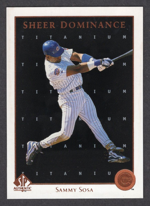 1998 Upper Deck SP Authentic #SD29 Sammy Sosa Sheer Doninance Titanium 086/100