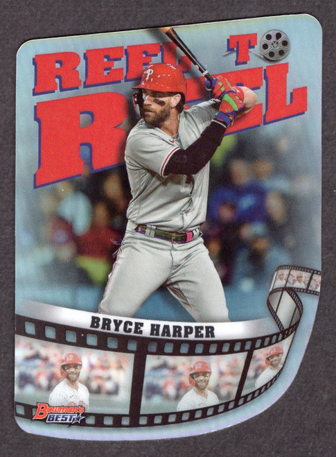 2023 Bowman's Best #RR-22 Bryce Harper Reel To Reel Refractor Die-Cut