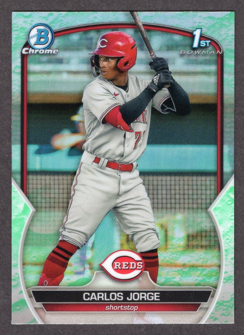 2023 Bowman #BCP-120 Carlos Jorge 1st Bowman Chrome Prospect Lunar Glow Refractor