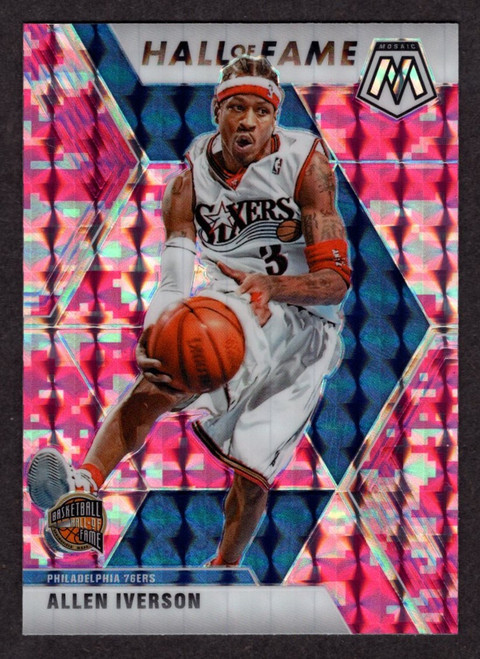 2019/20 Panini Mosaic #287 Allen Iverson Hall Of Fame Pink Camo Prizm