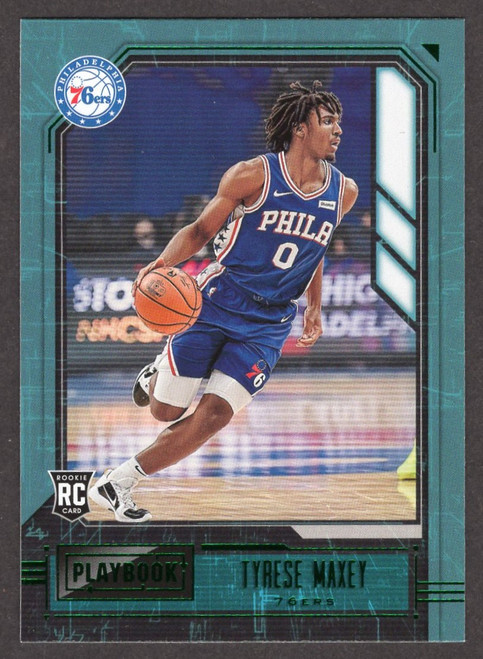 2020/21 Panini Playbook #168 Tyrese Maxey Green Foil Rookie/RC