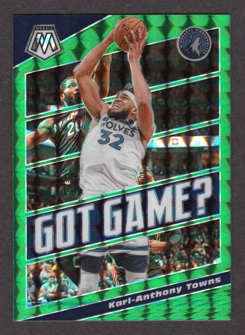 2019/20 Panini Mosaic #20 Karl-Anthony Towns Got Game? Green Prizm