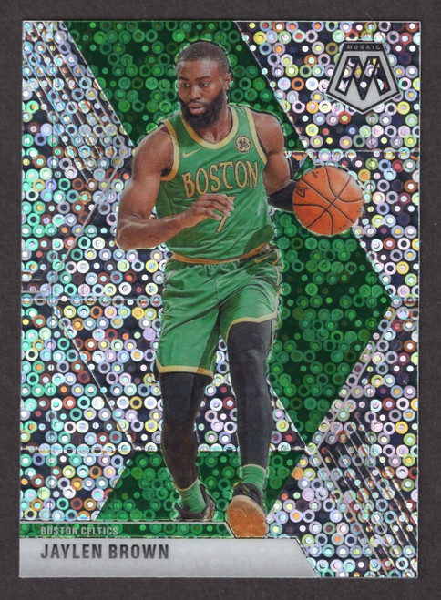 2019/20 Panini Mosaic Fast Break #89 Jaylen Brown Silver Disco Prizm