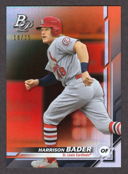 2019 Bowman Platinum #26 Harrison Bader Orange Parallel 18/25