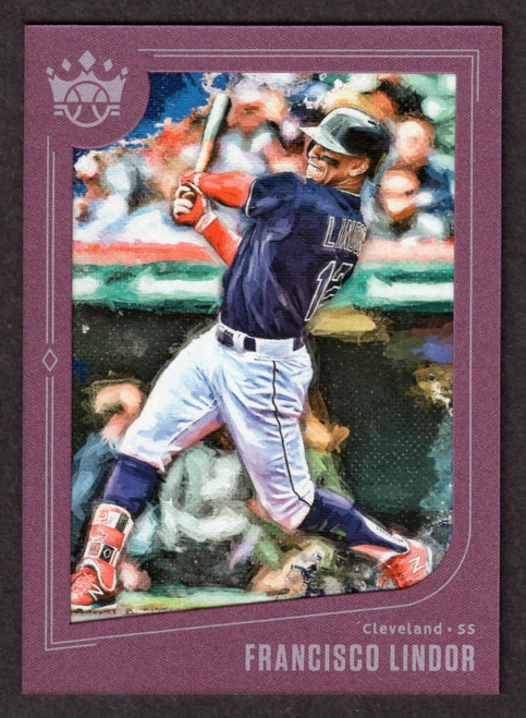 2019 Panini Diamond Kings #145 Francisco Lindor Plum Frame