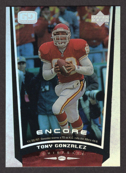 1999 Upper Deck Encore #83 Tony Gonzalez Game Dated 11/30/97