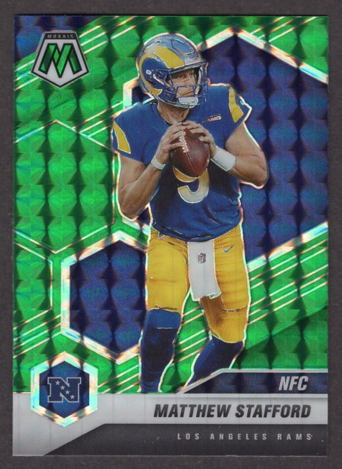 2021 Panini Mosaic #205 Matthew Stafford Green Prizm 