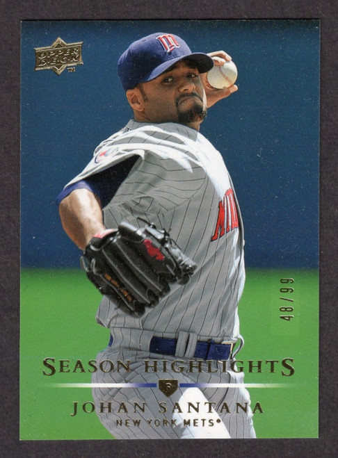 2008 Upper Deck Series 2 #791 Johan Santana Season Highlights Gold Parallel 48/99