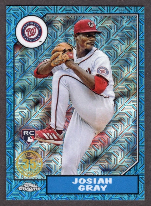 2022 Topps #T87C-55 Josiah Gray Silver Pack Blue Refractor Rookie/RC 070/150