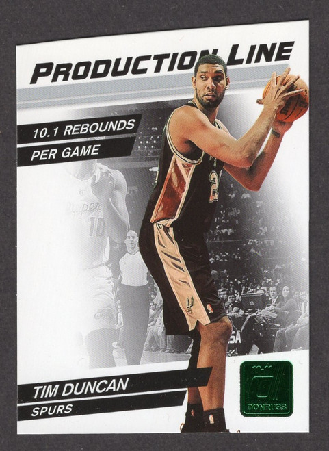 2010 Panini Donruss #32 Tim Duncan Production Line Emerald Die-Cut