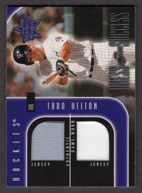 2002 Leaf Rookies & Stars #DS-12 Todd Helton Dress For Success Dual Game Used Jersey Relic 167/250