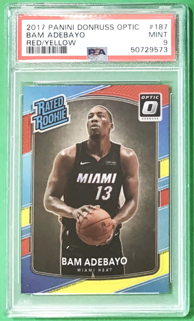 2017/18 Panini Donruss Optic #187 Bam Adebayo Red / Yellow Rated Rookie PSA 9