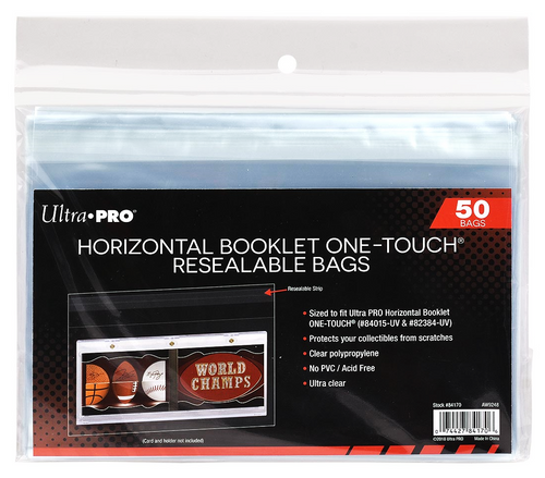 Ultra Pro Resealable Bags for Horizontal Booklet One-Touch Holders 50ct Pack