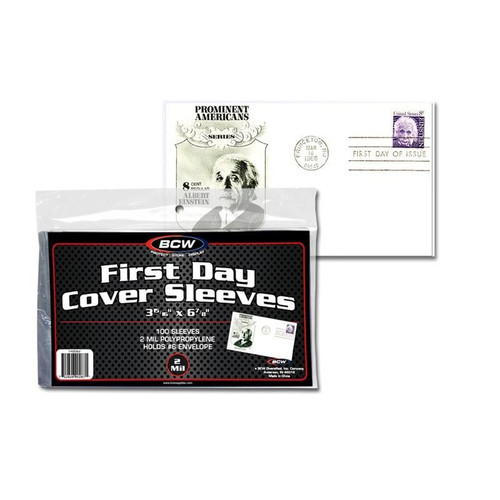 BCW First Day Cover Sleeves / Case of 100