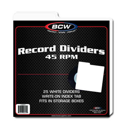 BCW 45 RPM Record Dividers - White