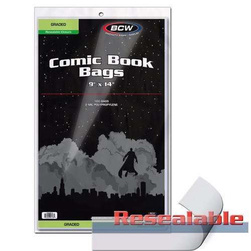 BCW Graded Resealable Comic Bags 100ct Pack / Case of 10
