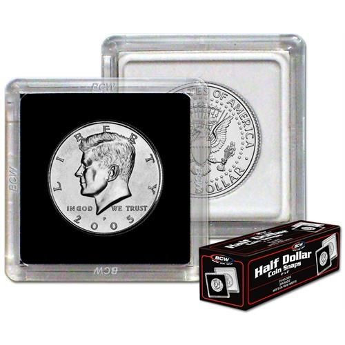 BCW 2x2 Coin Snap - Half Dollar - Black 25ct Box