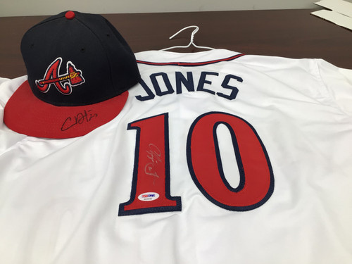 Chipper Jones Autographed Jersey Hat Combo PSA/DNA Certs - The Baseball  Card King, Inc.