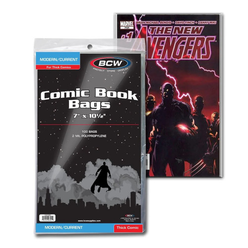 BCW Current/Modern Thick Comic Bags 100ct Pack