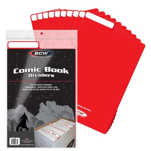 BCW Red Comic Book Dividers 25ct Pack / Case of 12