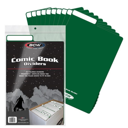 BCW Green Comic Book Dividers 25ct Pack / Case of 12