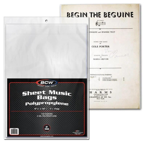 BCW Sheet Music Bags